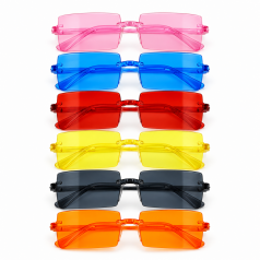Six-color rimless sunglasses lineup