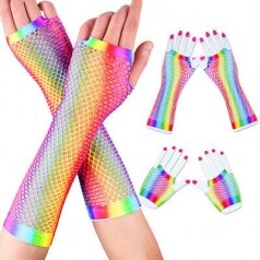 net gloves rainbow